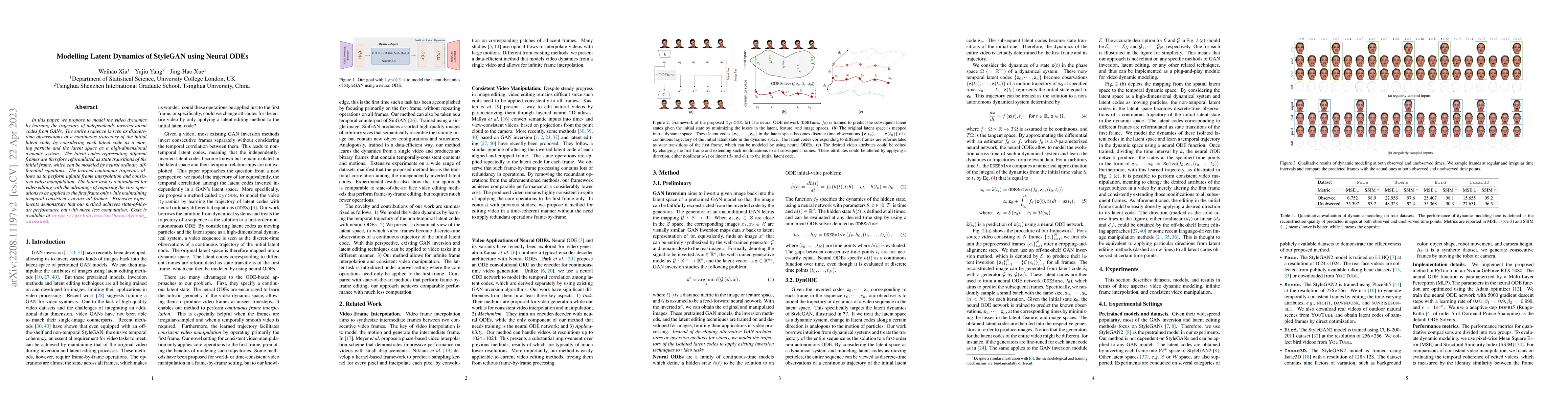 Thumbnail for Modelling Latent Dynamics of StyleGAN using Neural ODEs