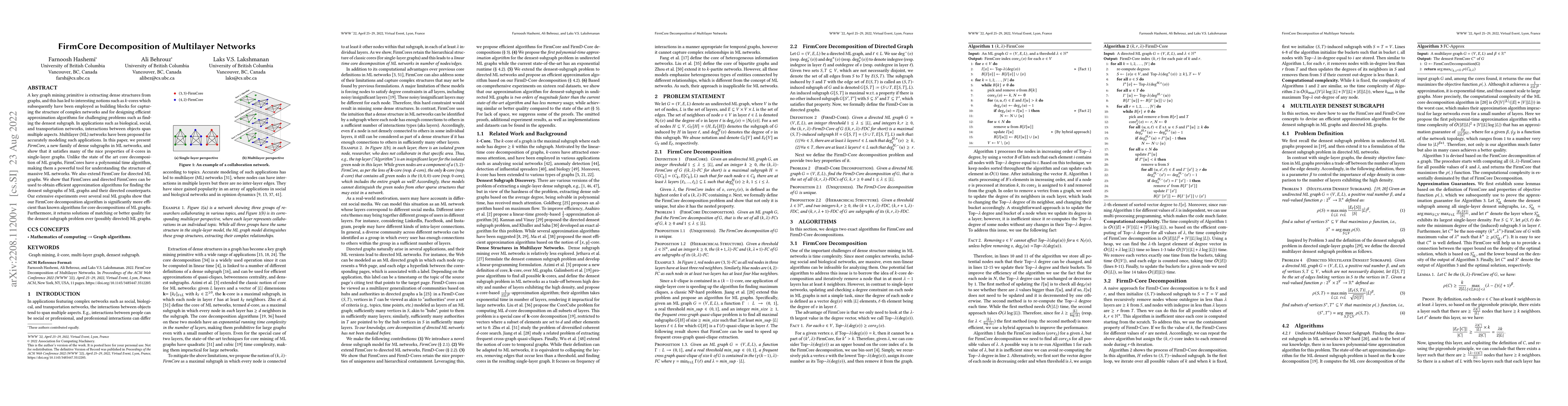 Thumbnail for FirmCore Decomposition of Multilayer Networks