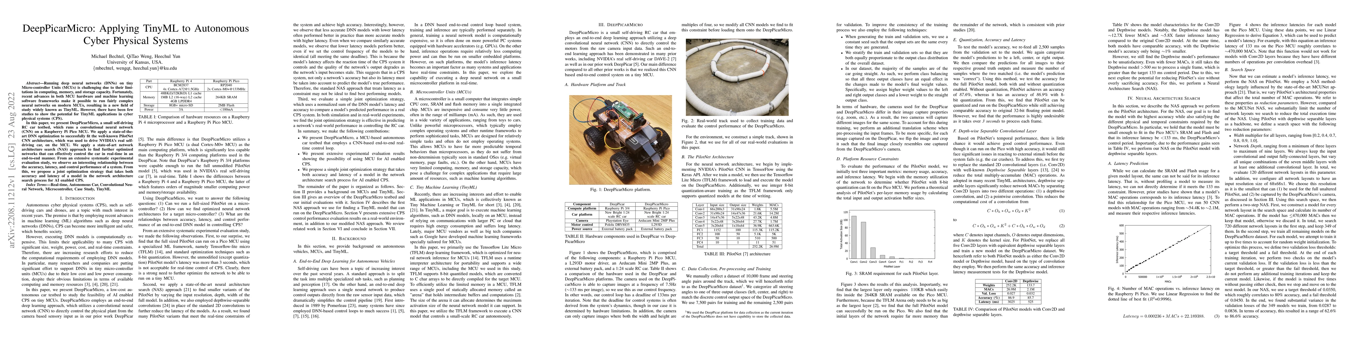 Thumbnail for DeepPicarMicro: Applying TinyML to Autonomous Cyber Physical Systems