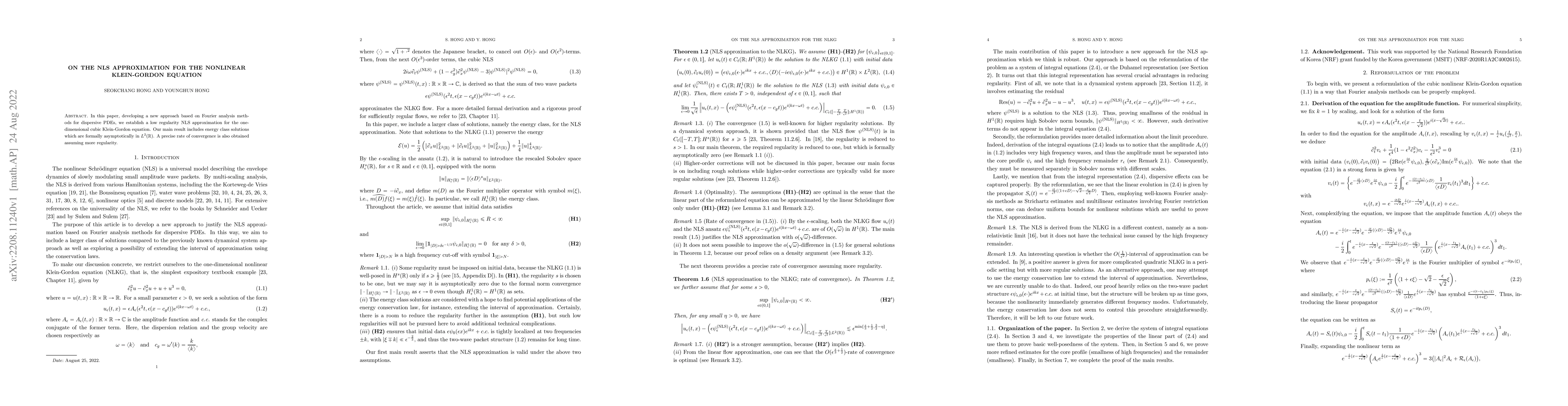 Thumbnail for On the NLS approximation for the nonlinear Klein-Gordon equation