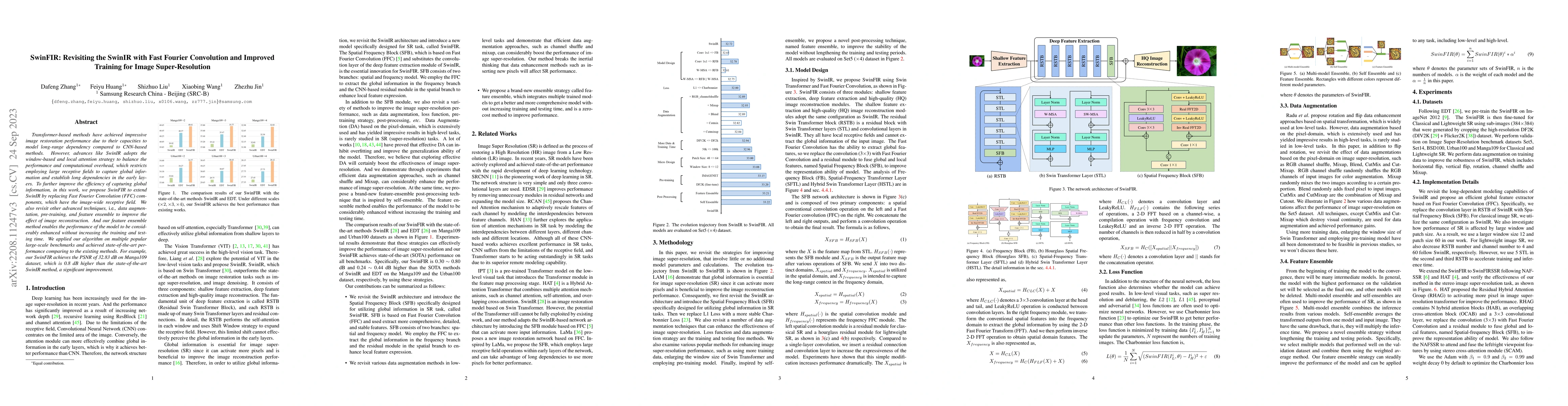 Thumbnail for SwinFIR: Revisiting the SwinIR with Fast Fourier Convolution and
  Improved Training for Image Super-Resolution