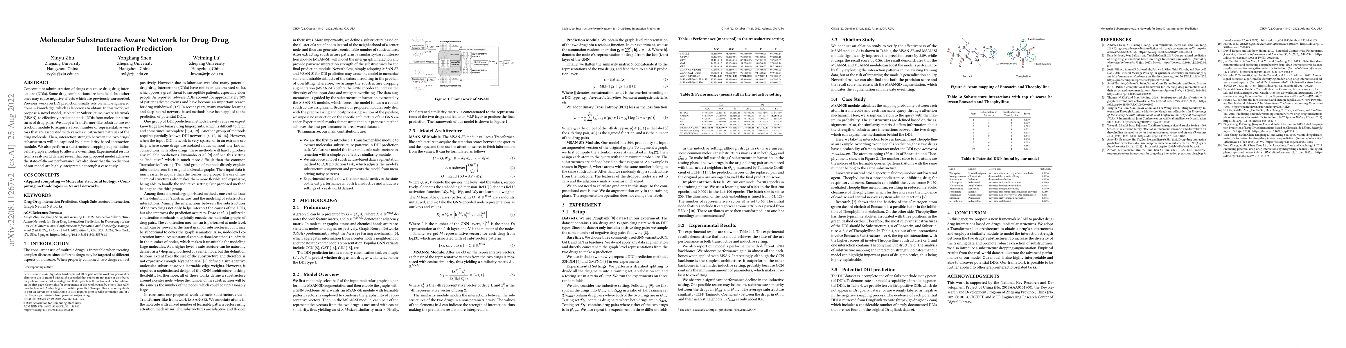Thumbnail for Molecular Substructure-Aware Network for Drug-Drug Interaction
  Prediction