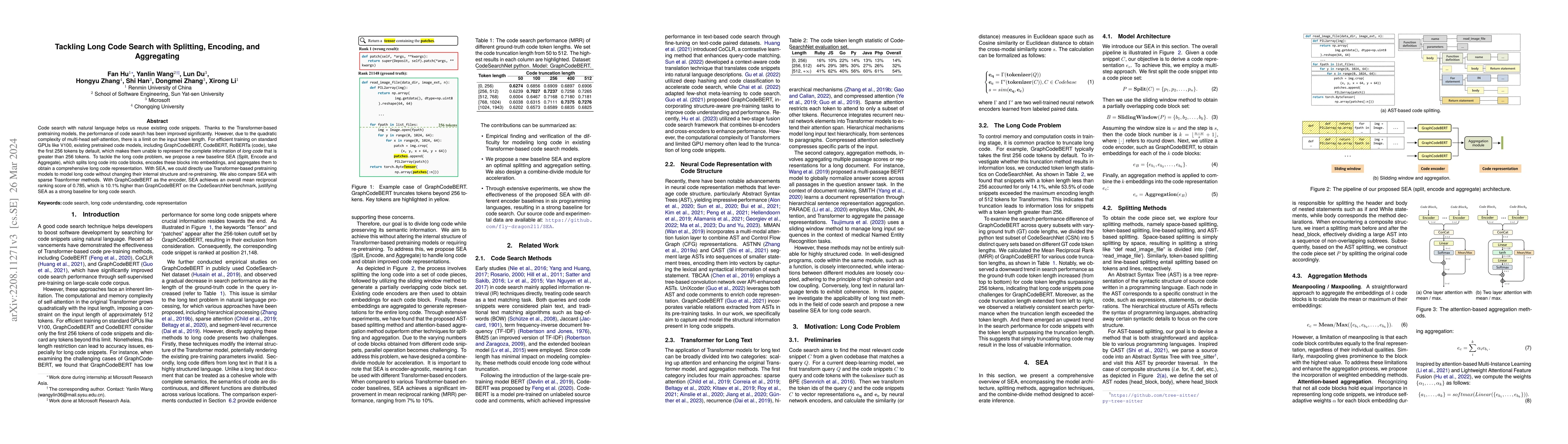 Thumbnail for Tackling Long Code Search with Splitting, Encoding, and Aggregating