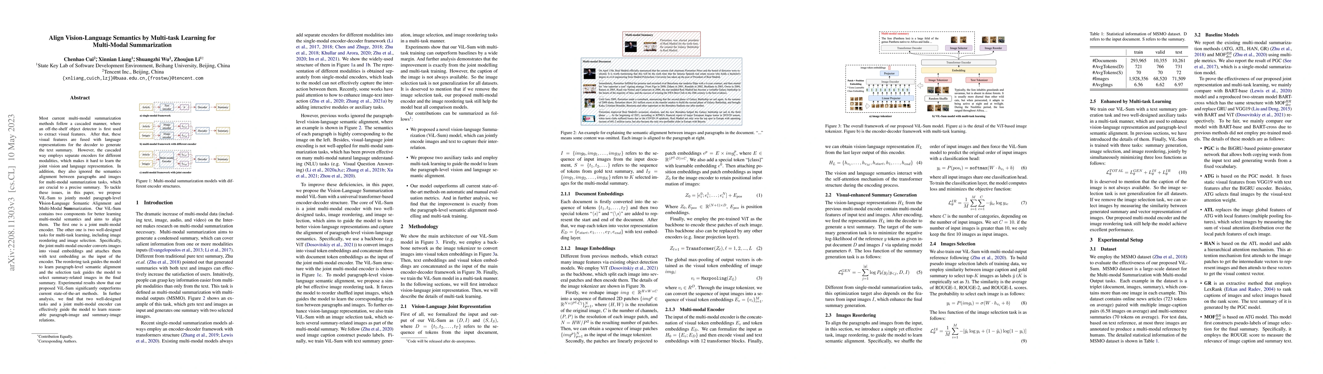 Thumbnail for Modeling Paragraph-Level Vision-Language Semantic Alignment for
  Multi-Modal Summarization