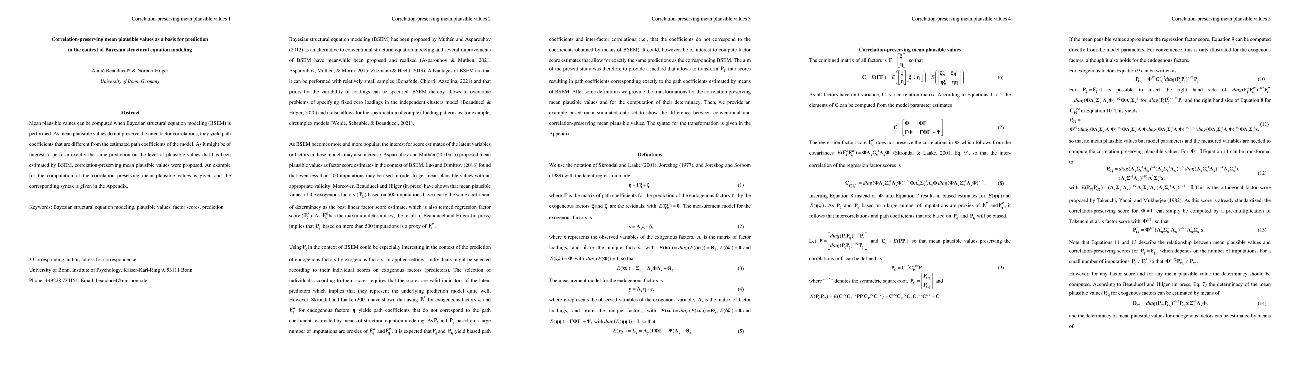Thumbnail for Correlation-preserving mean plausible values as a basis for prediction
  in the context of Bayesian structural equation modeling