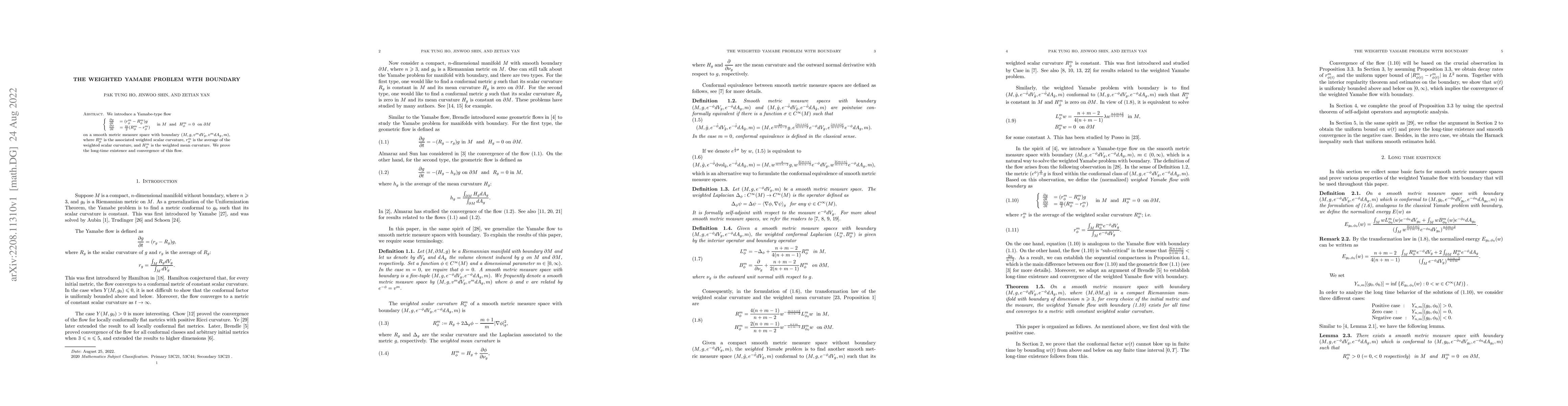 Thumbnail for The weighted Yamabe problem with boundary