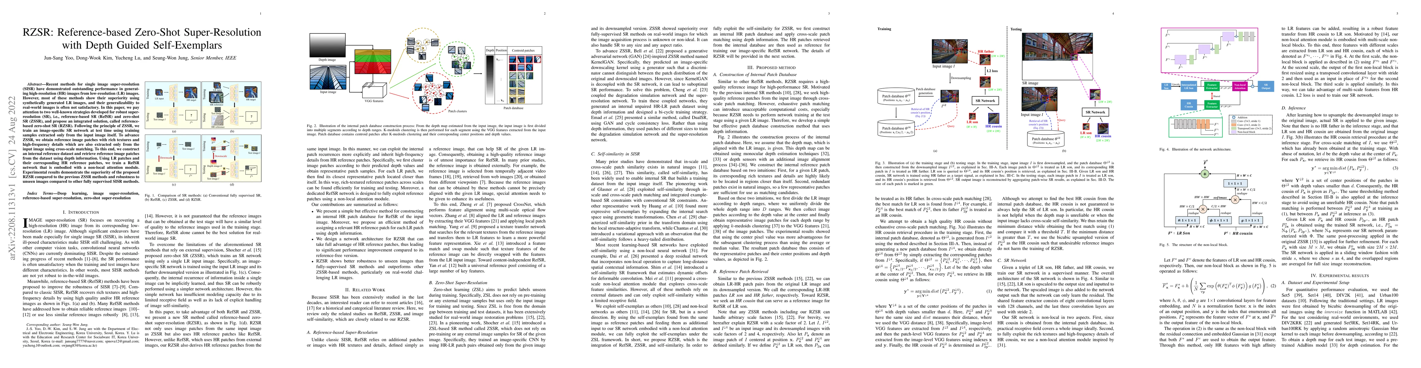 Thumbnail for RZSR: Reference-based Zero-Shot Super-Resolution with Depth Guided
  Self-Exemplars