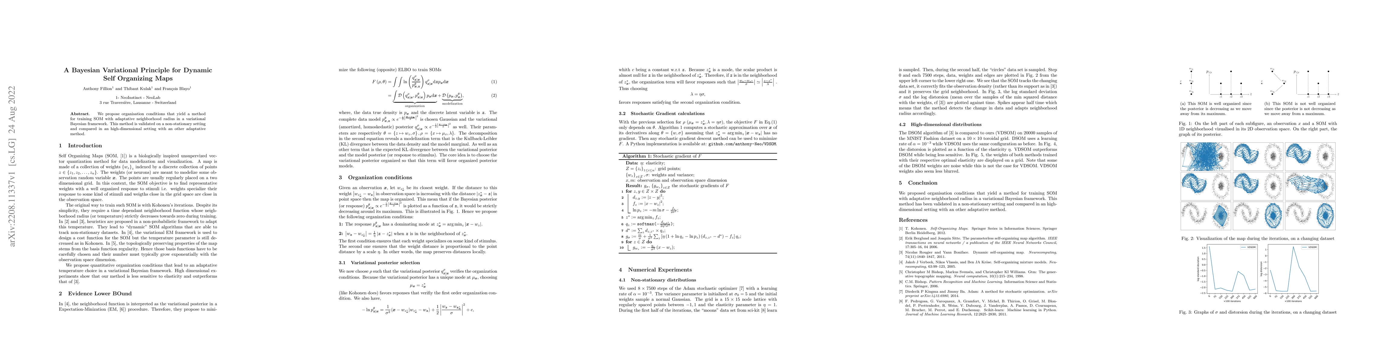 Thumbnail for A Bayesian Variational principle for dynamic Self Organizing Maps