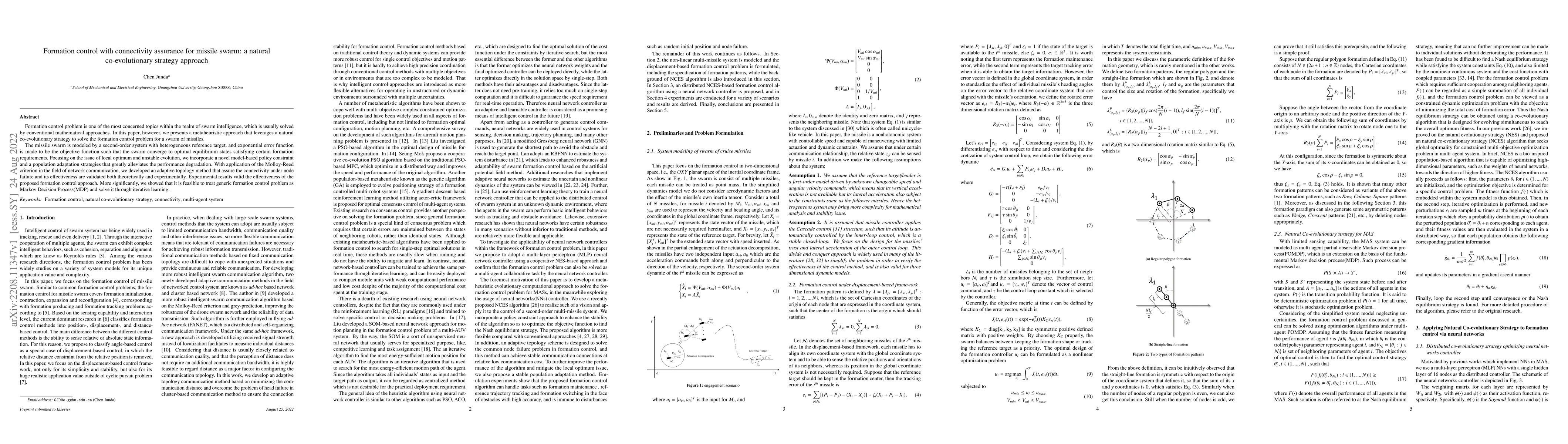 Thumbnail for Formation control with connectivity assurance for missile swarm: a
  natural co-evolutionary strategy approach