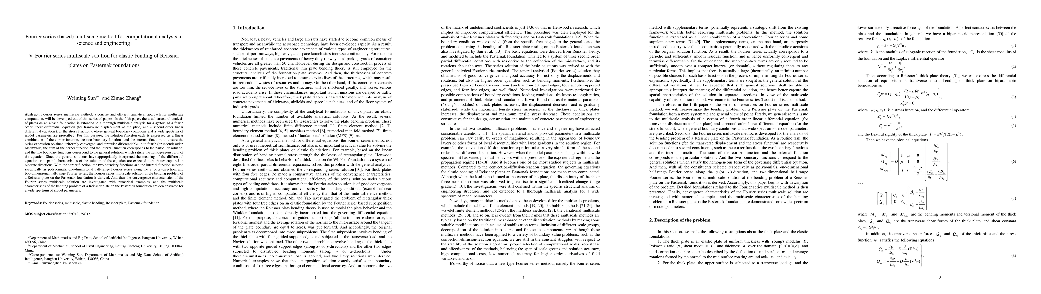 Thumbnail for Fourier series (based) multiscale method for computational analysis in
  science and engineering: V. Fourier series multiscale solution for elastic
  bending of Reissner plates on Pasternak foundations