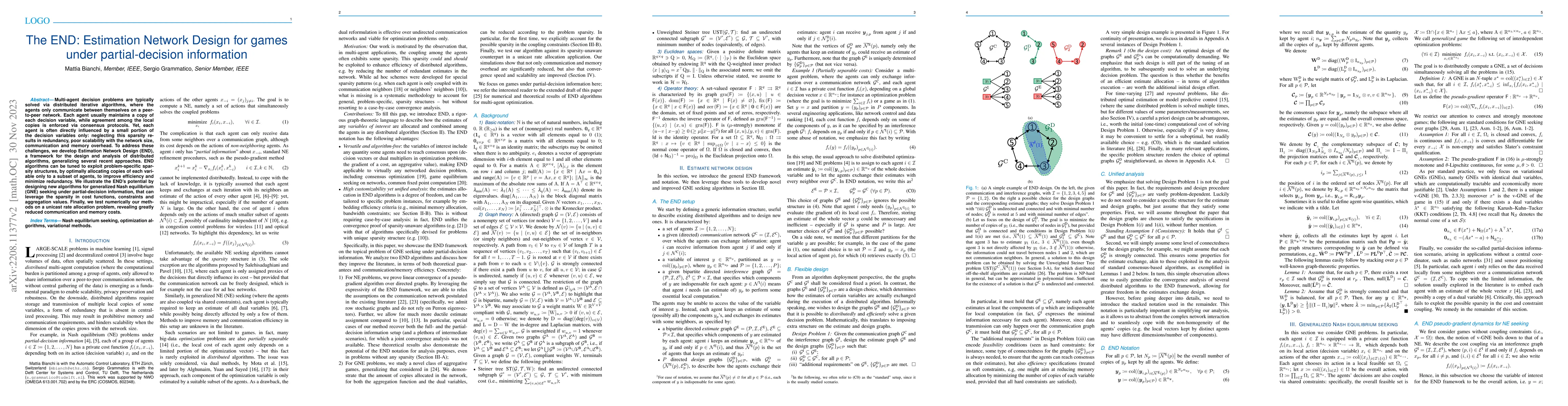 Thumbnail for The END: Estimation Network Design for games under partial-decision
  information