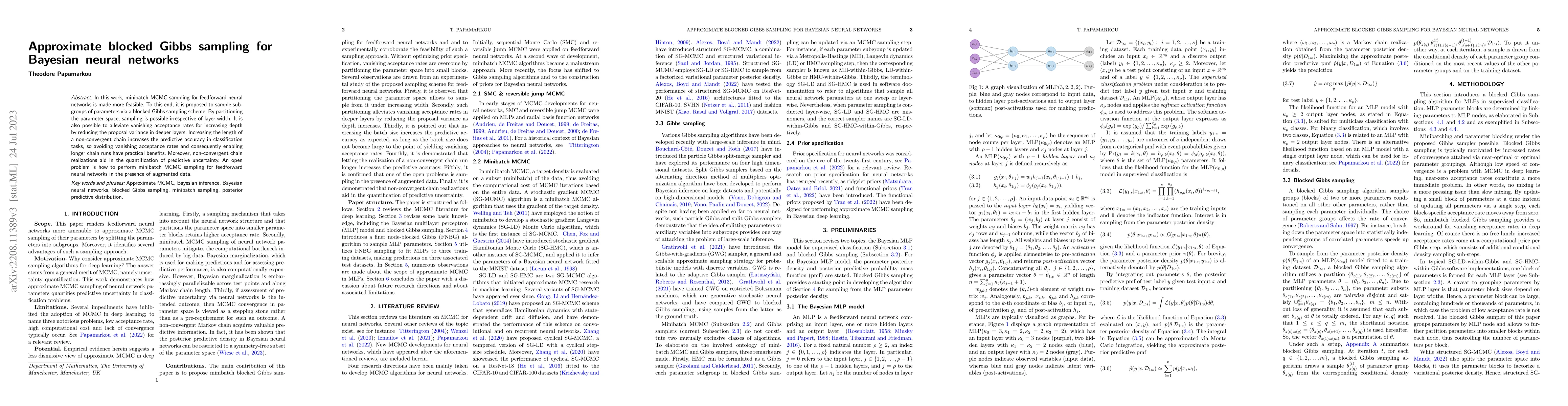 Thumbnail for Approximate blocked Gibbs sampling for Bayesian neural networks