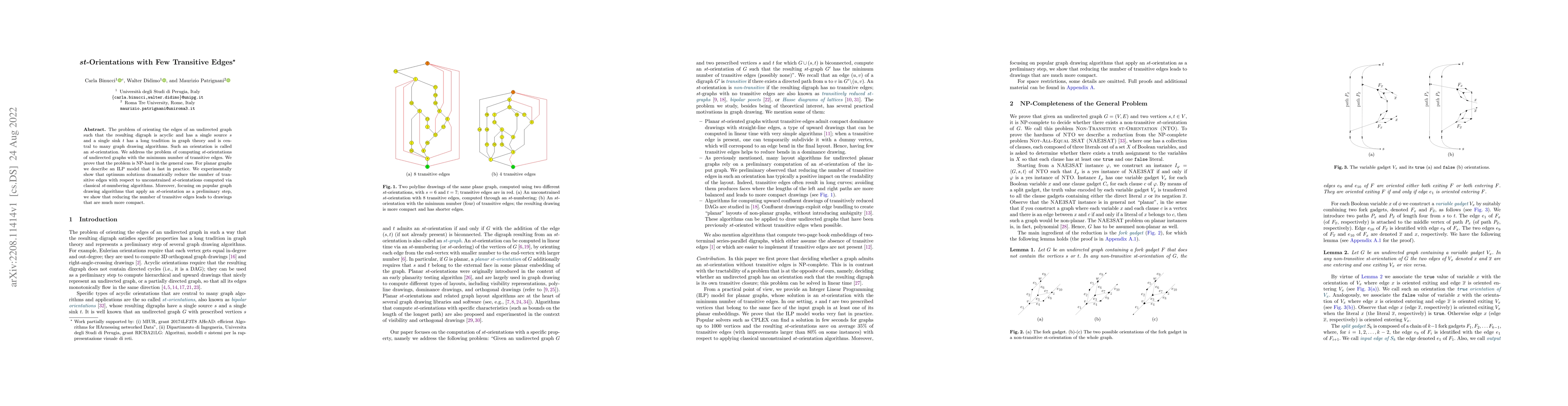 Thumbnail for st-Orientations with Few Transitive Edges