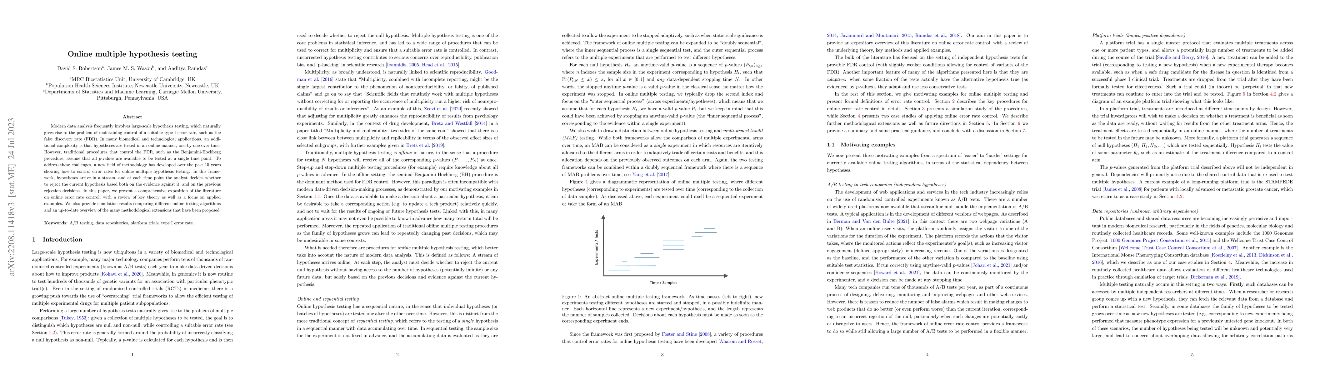 Thumbnail for Online multiple hypothesis testing