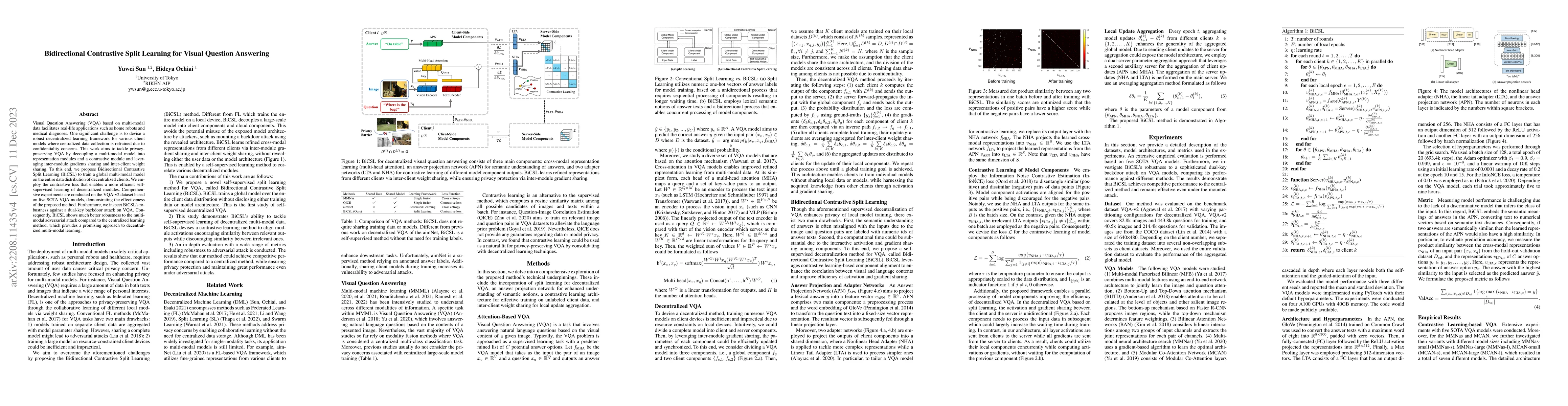 Thumbnail for Bidirectional Contrastive Split Learning for Visual Question Answering