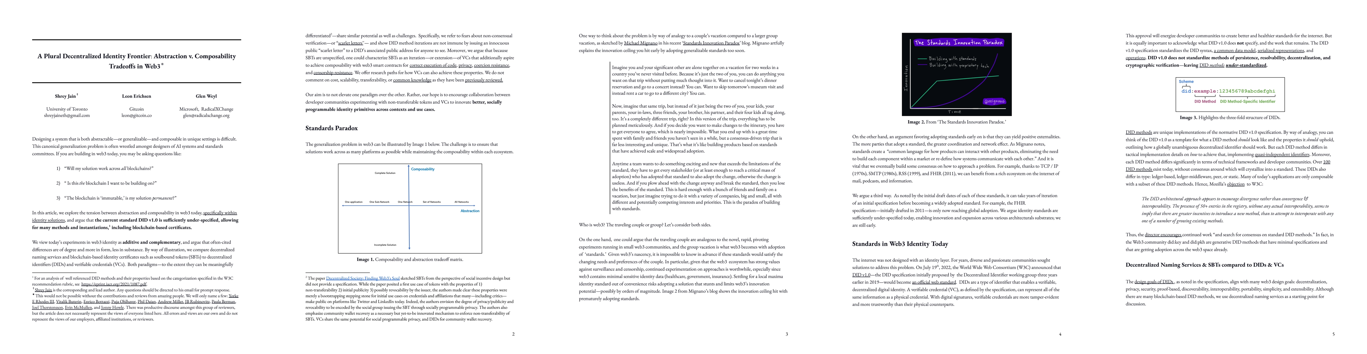 Thumbnail for A Plural Decentralized Identity Frontier: Abstraction v. Composability
  Tradeoffs in Web3