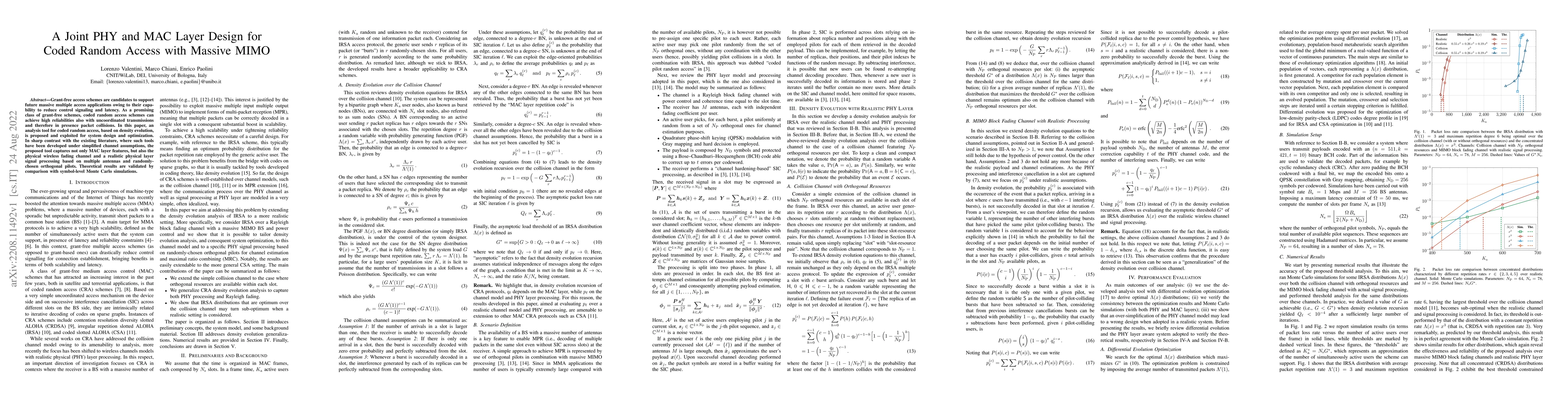 Thumbnail for A Joint PHY and MAC Layer Design for Coded Random Access with Massive
  MIMO