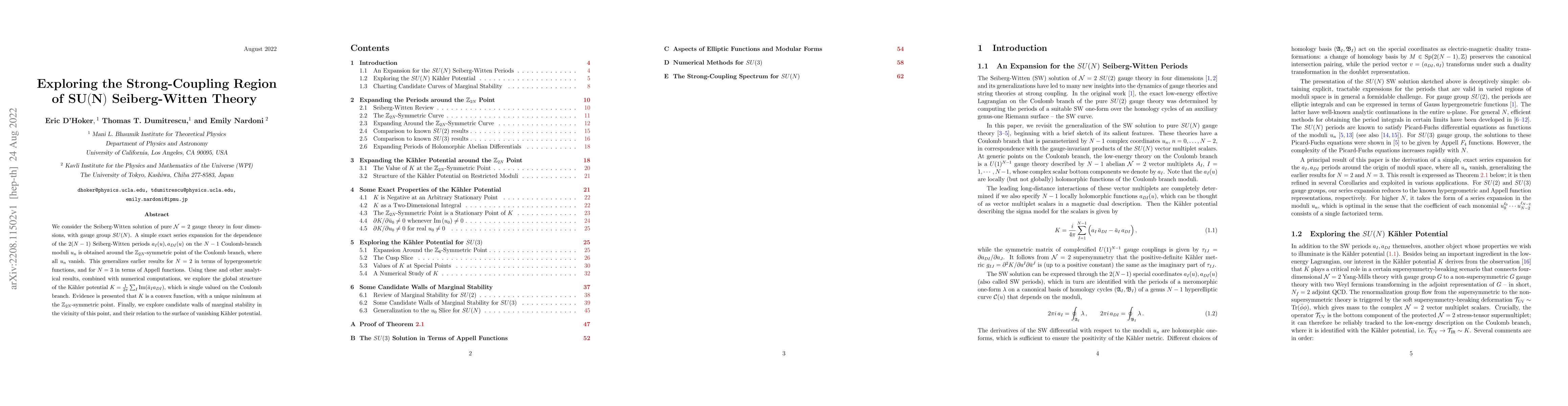 Thumbnail for Exploring the Strong-Coupling Region of $SU(N)$ Seiberg-Witten Theory