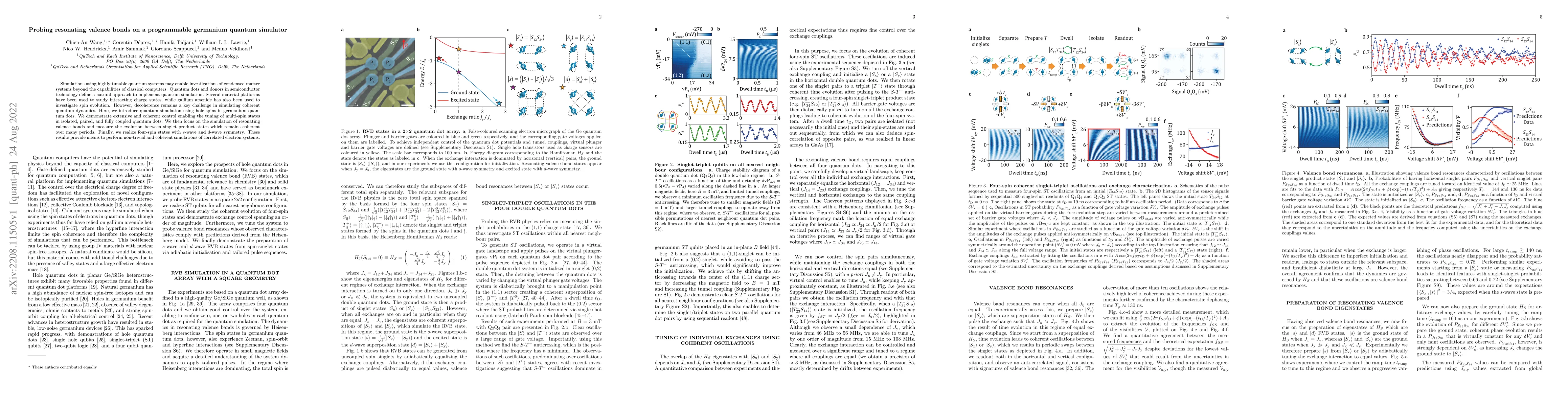Thumbnail for Probing resonating valence bonds on a programmable germanium quantum
  simulator