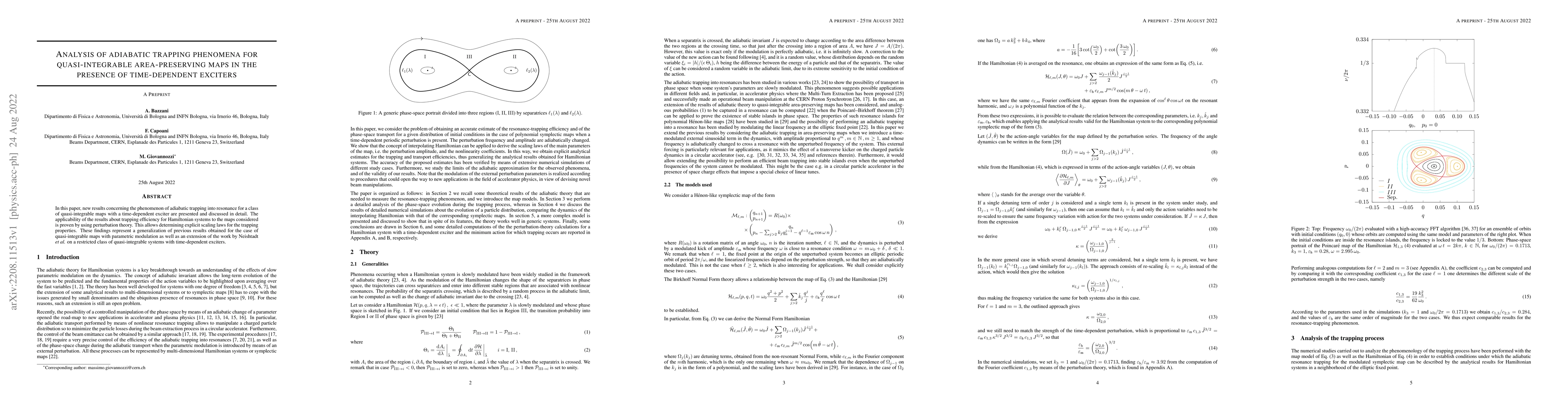 Thumbnail for Analysis of adiabatic trapping phenomena for quasi-integrable
  area-preserving maps in the presence of time-dependent exciters