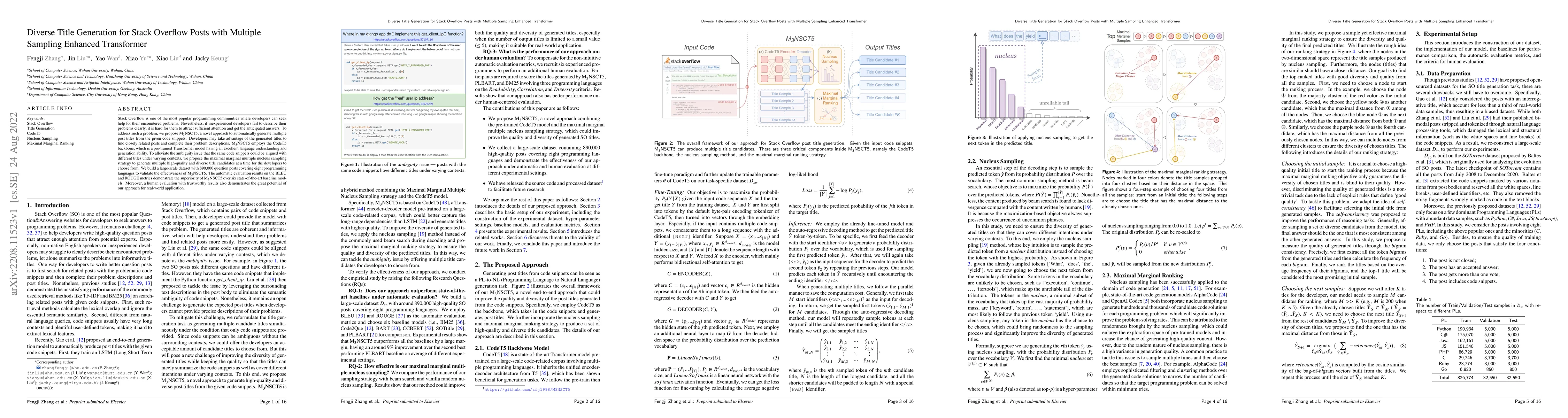 Thumbnail for Diverse Title Generation for Stack Overflow Posts with Multiple Sampling
  Enhanced Transformer