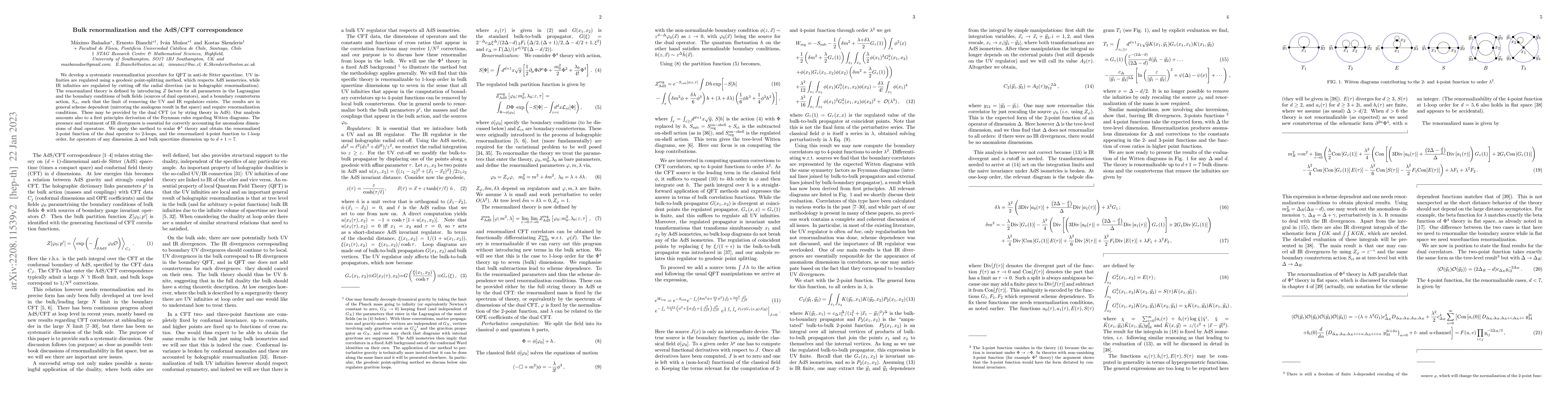 Thumbnail for Bulk renormalization and the AdS/CFT correspondence
