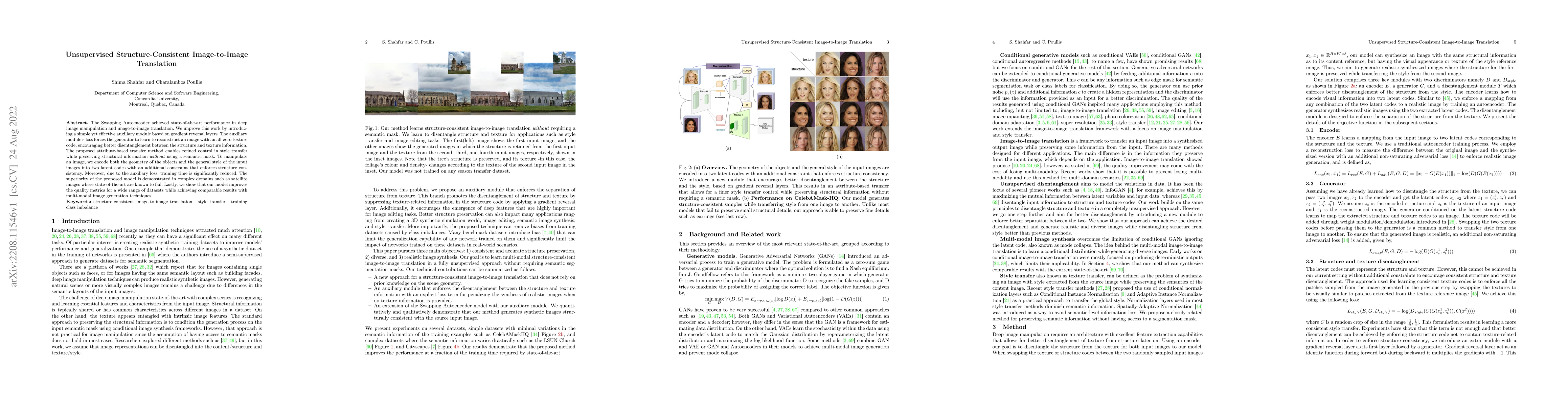 Thumbnail for Unsupervised Structure-Consistent Image-to-Image Translation