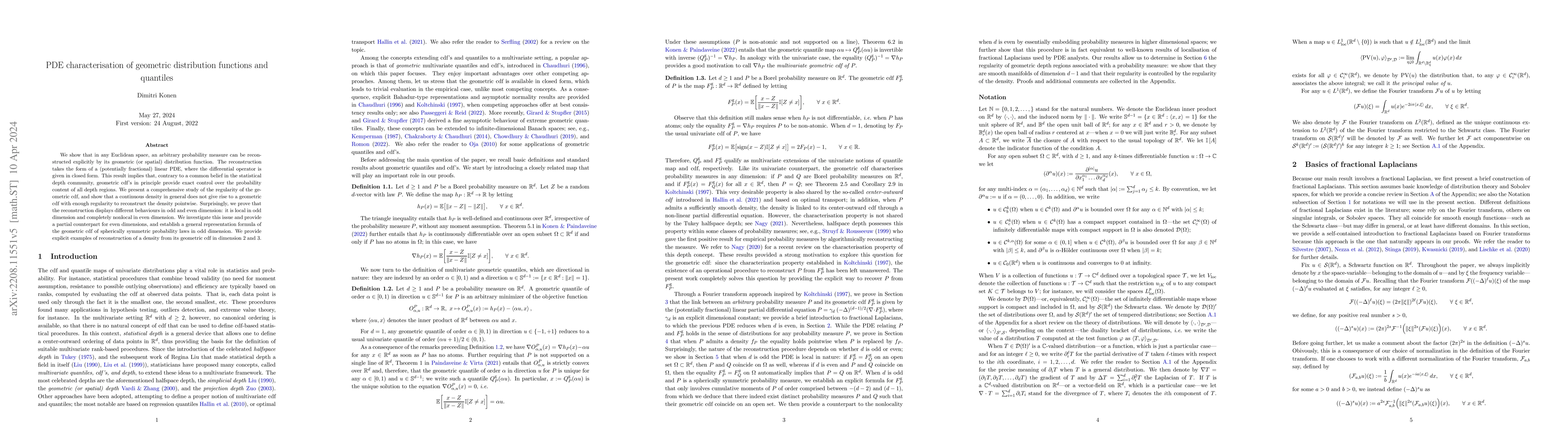 Thumbnail for PDE characterisation of geometric distribution functions and quantiles