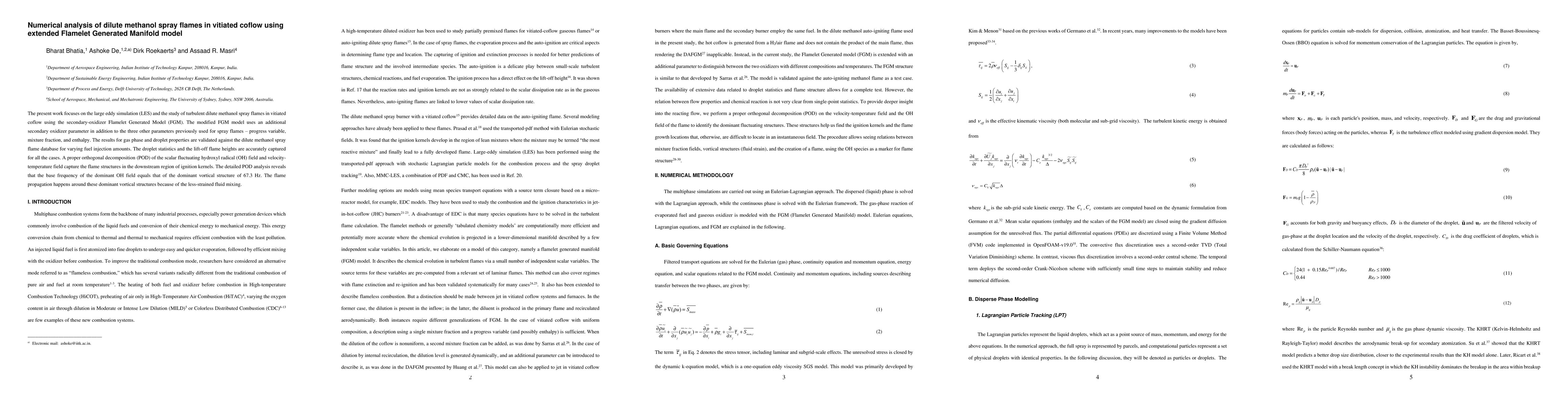 Thumbnail for Numerical analysis of dilute methanol spray flames in vitiated coflow
  using extended Flamelet Generated Manifold model