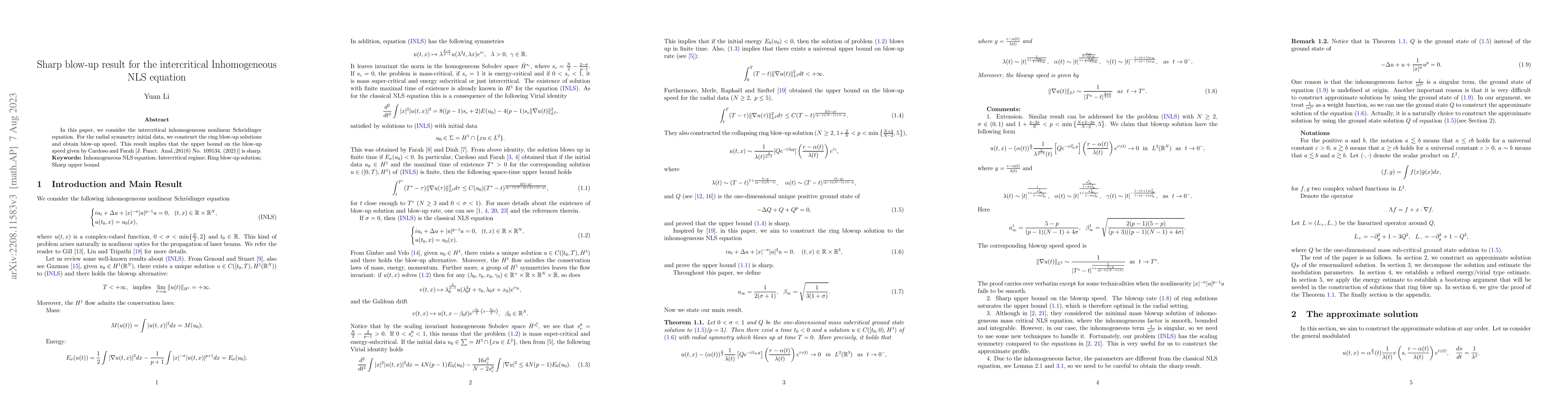 Thumbnail for Sharp blow-up result for the intercritical Inhomogeneous NLS equation