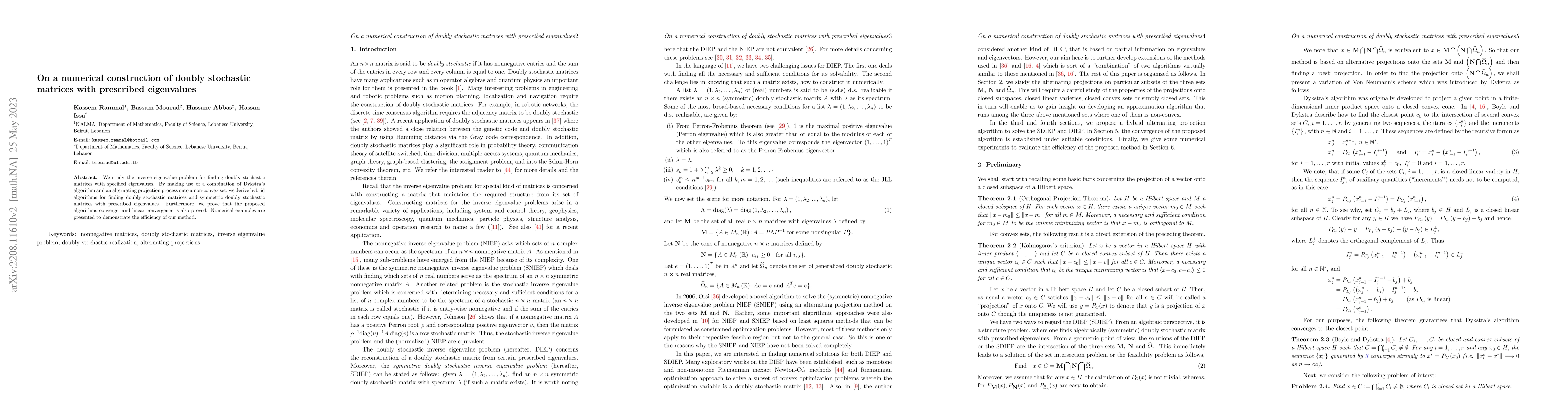 Thumbnail for On a numerical construction of doubly stochastic matrices with
  prescribed eigenvalues