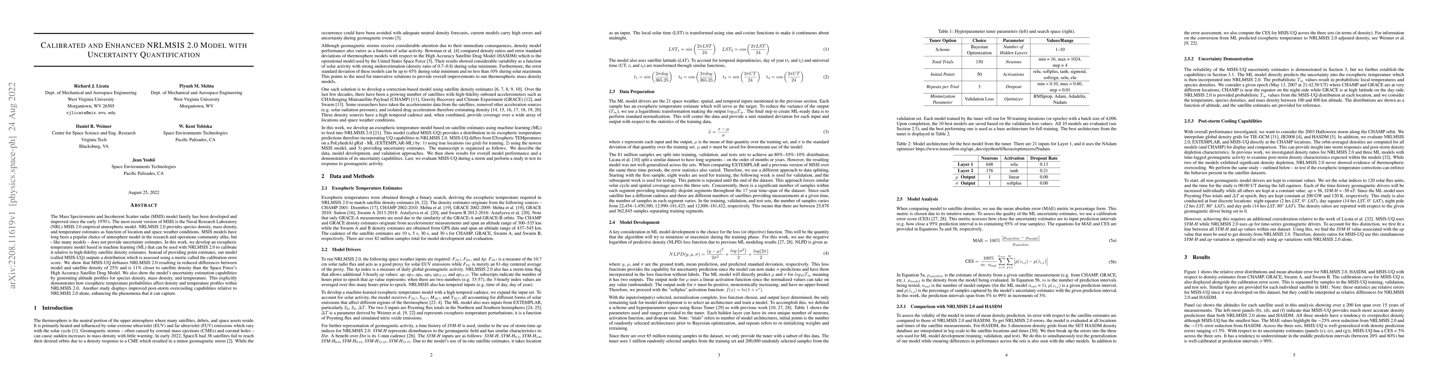 Thumbnail for Calibrated and Enhanced NRLMSIS 2.0 Model with Uncertainty
  Quantification