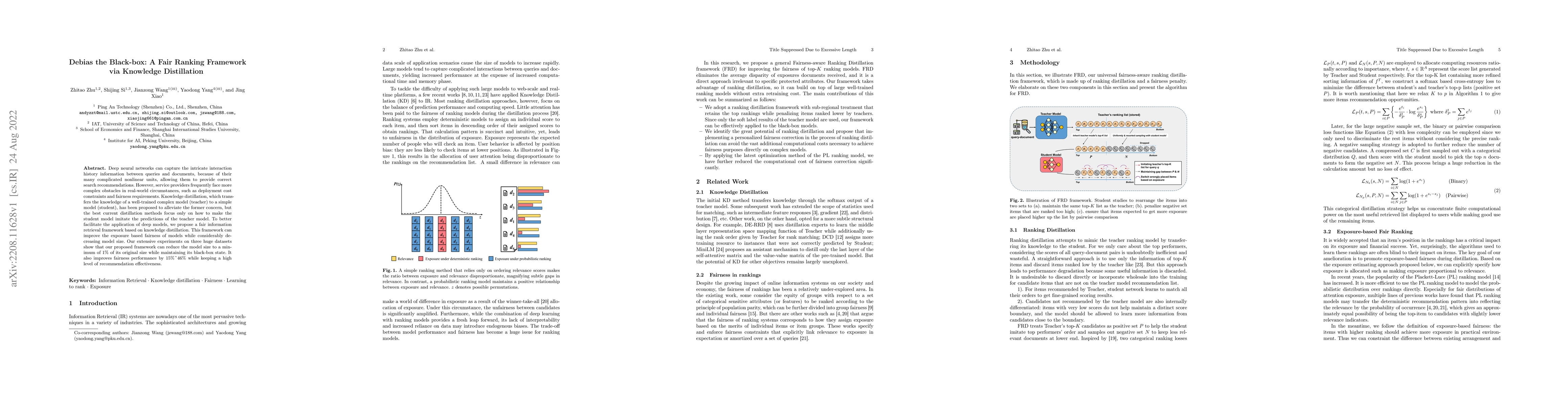 Thumbnail for Debias the Black-box: A Fair Ranking Framework via Knowledge
  Distillation