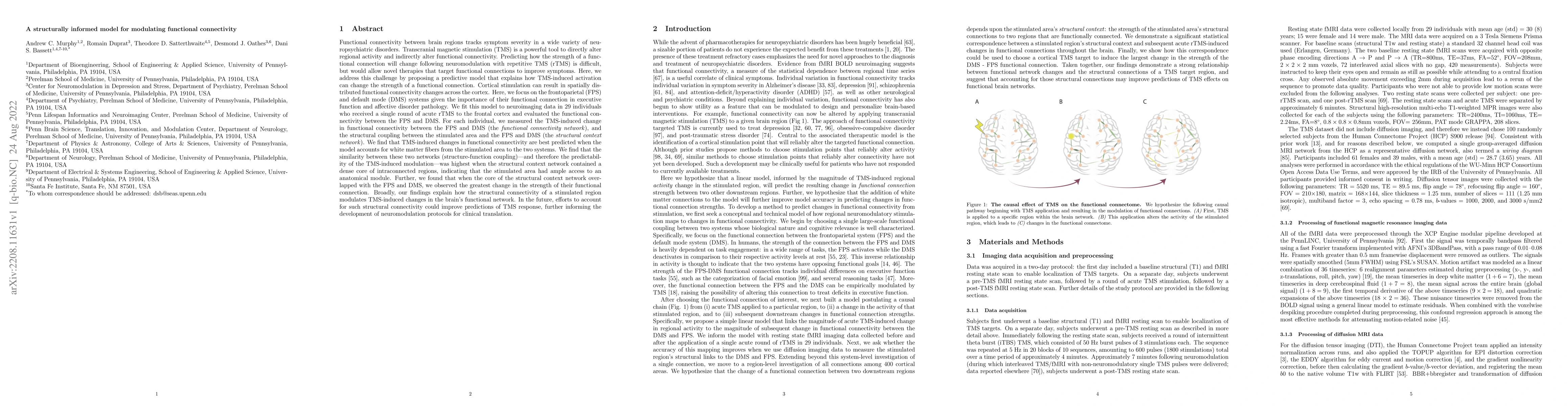 Thumbnail for A structurally informed model for modulating functional connectivity