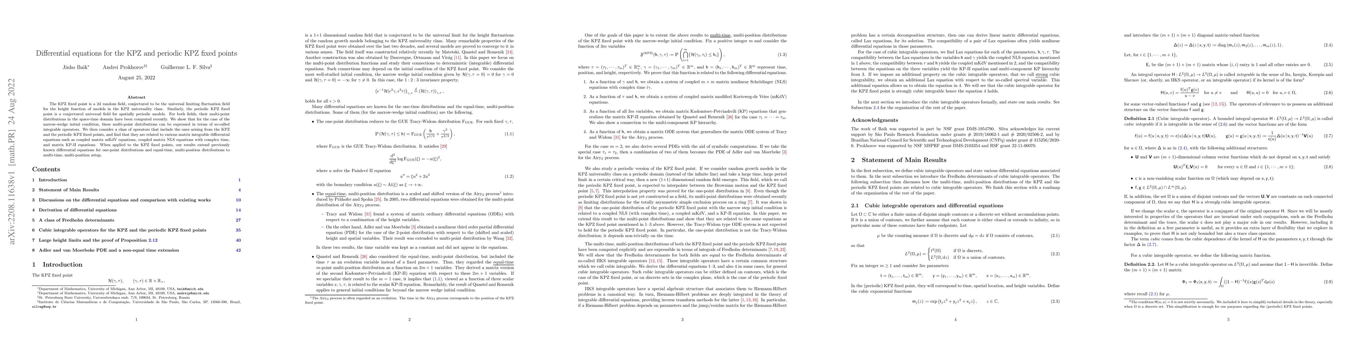 Thumbnail for Differential equations for the KPZ and periodic KPZ fixed points
