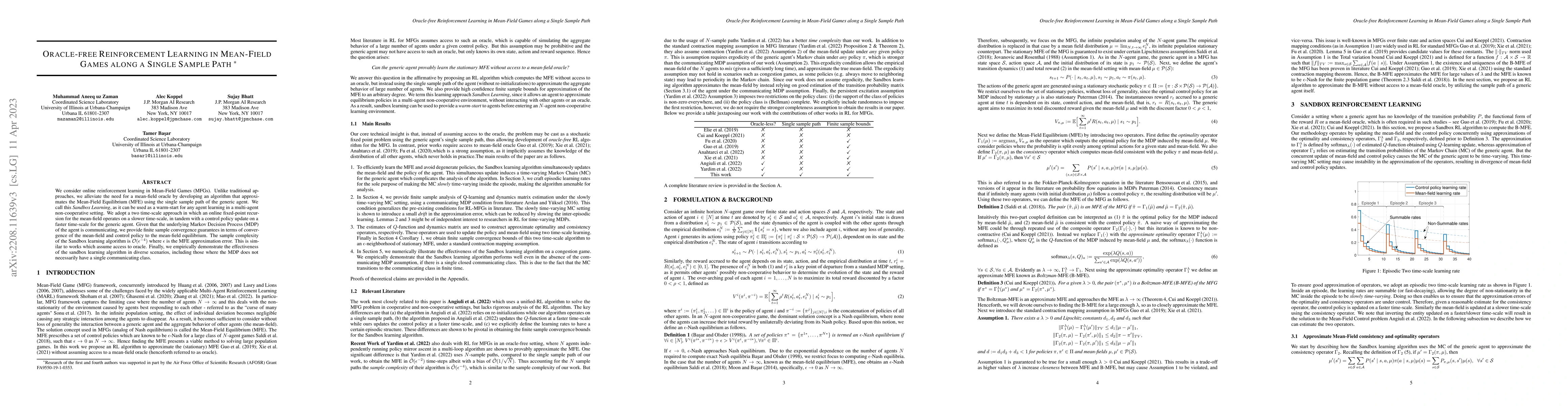 Thumbnail for Oracle-free Reinforcement Learning in Mean-Field Games along a Single
  Sample Path