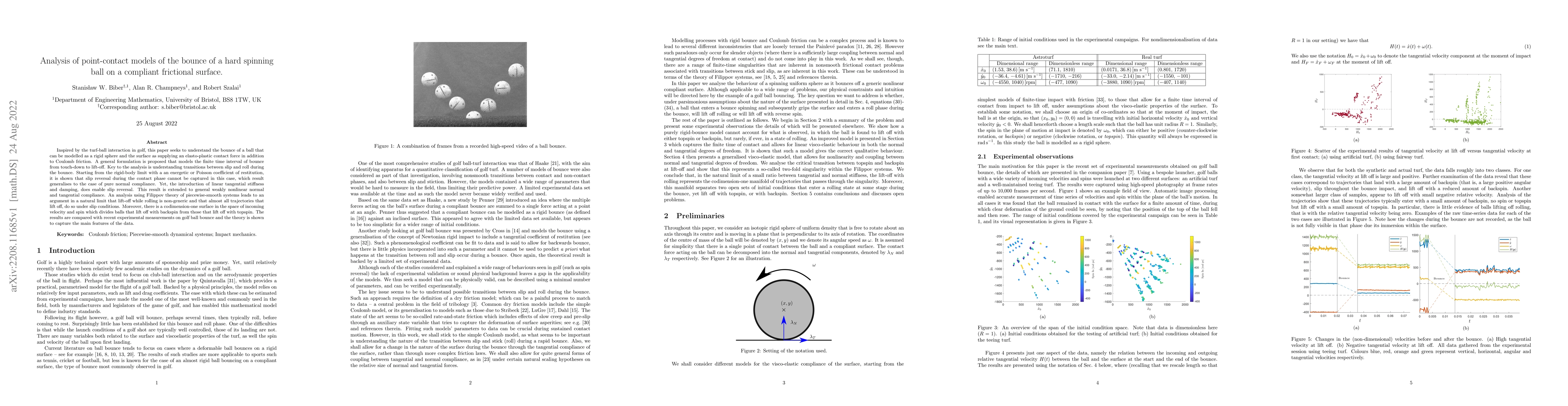 Thumbnail for Analysis of point-contact models of the bounce of a hard spinning ball
  on a compliant frictional surface