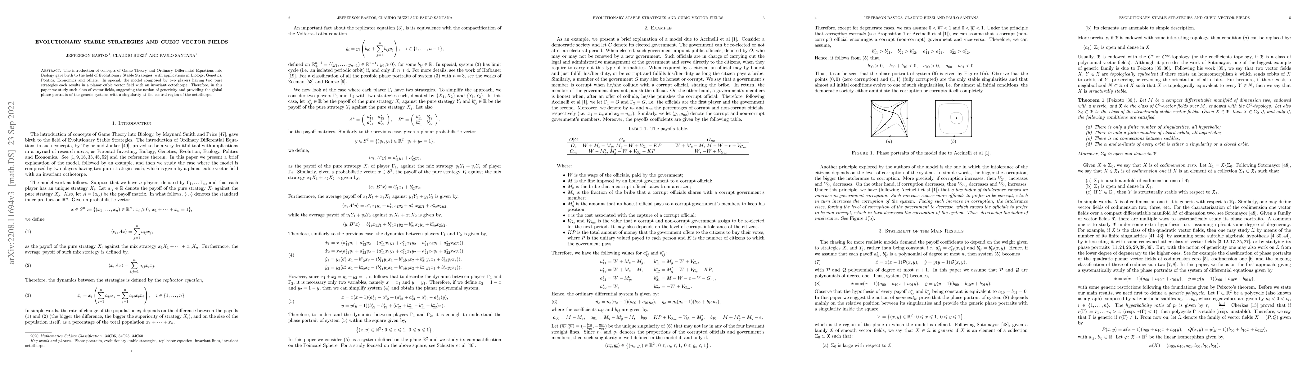 Thumbnail for Evolutionary Stable Strategies and Cubic Vector Fields