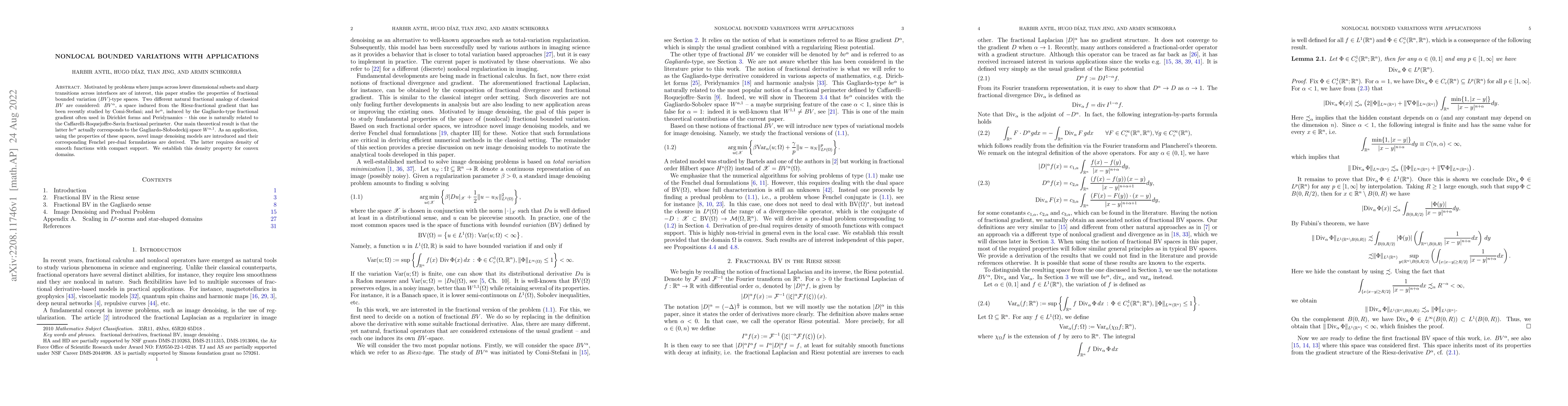 Thumbnail for Nonlocal Bounded Variations with Applications