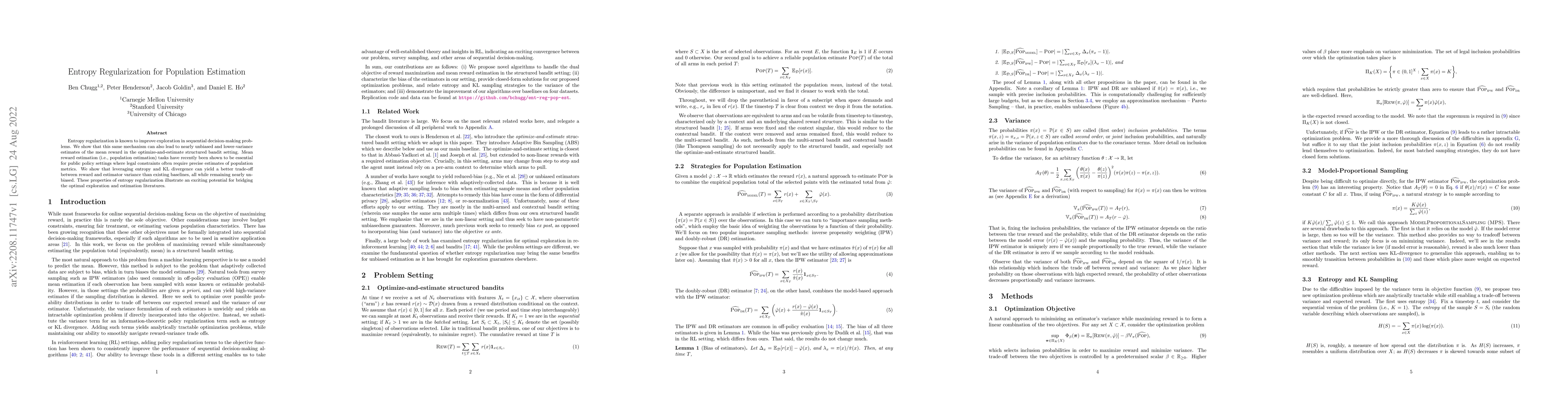 Thumbnail for Entropy Regularization for Population Estimation