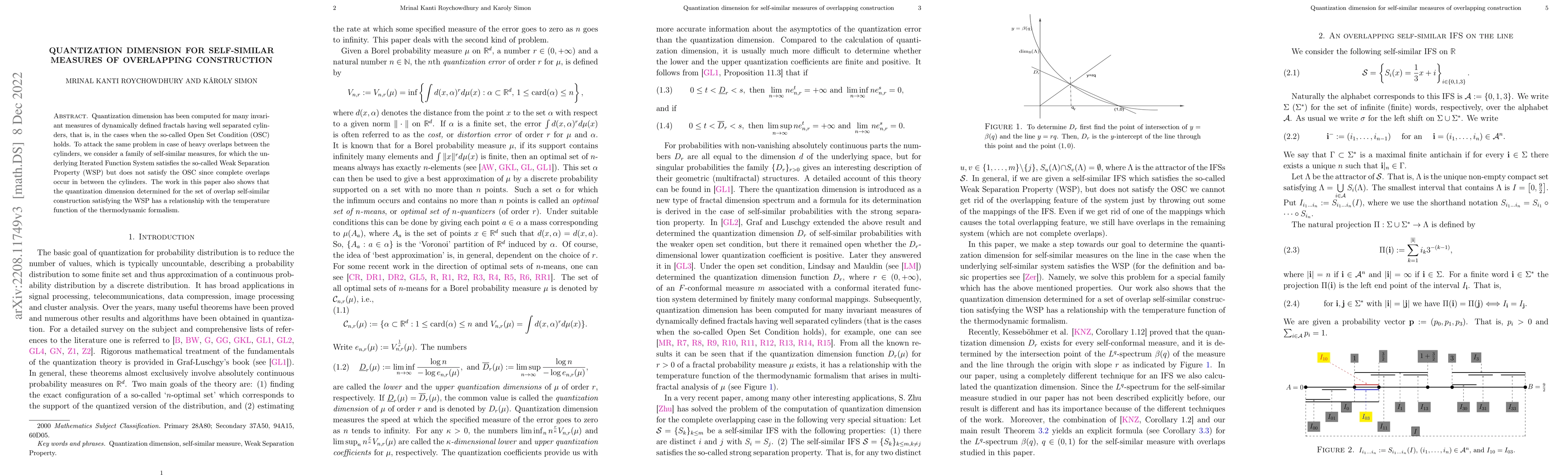 Thumbnail for Quantization dimension for self-similar measures of overlapping
  construction