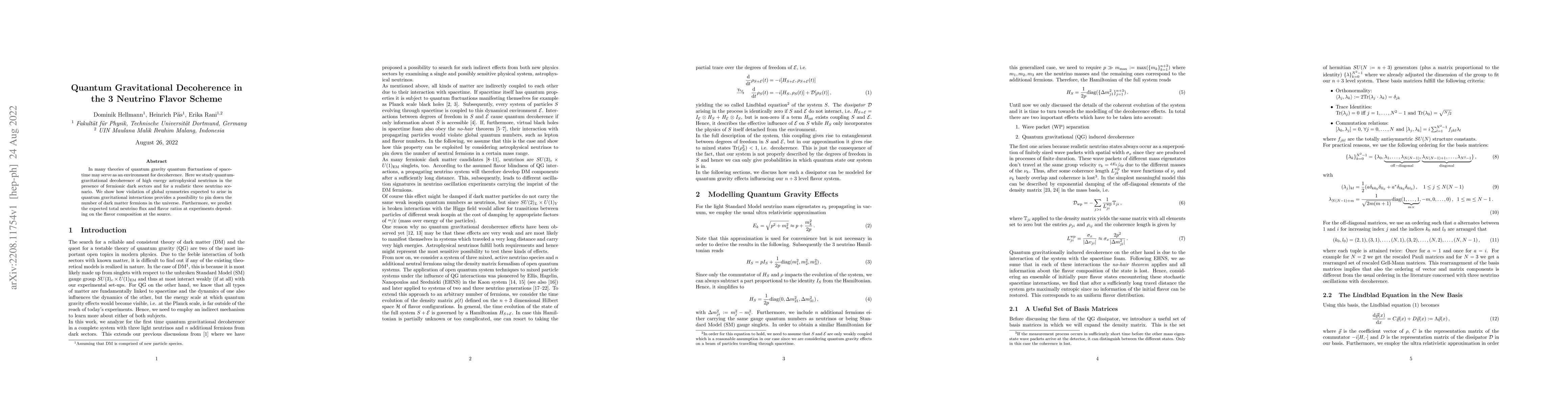 Thumbnail for Quantum Gravitational Decoherence in the 3 Neutrino Flavor Scheme