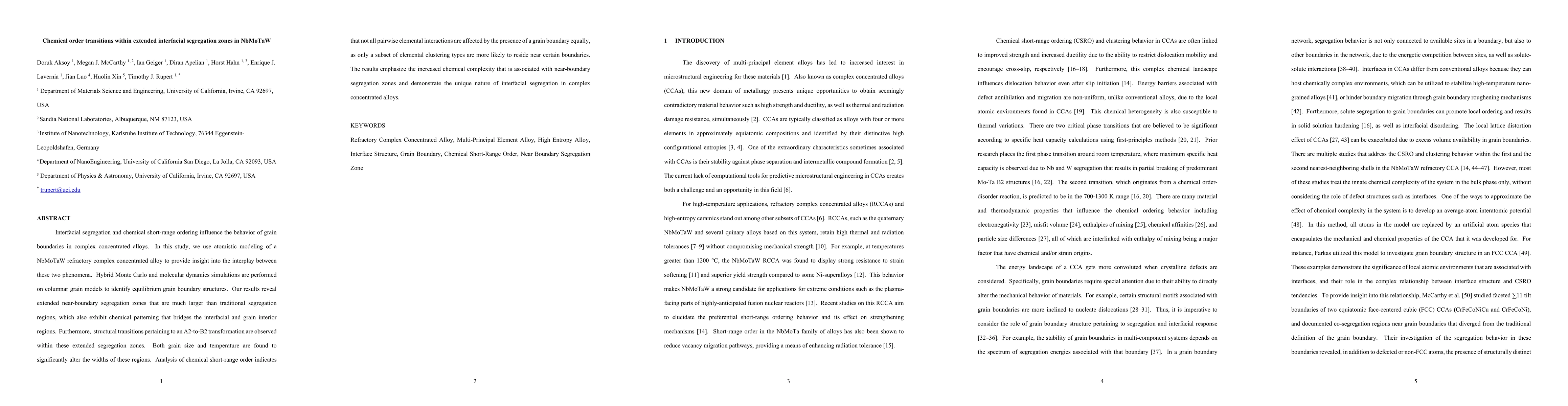 Thumbnail for Chemical order transitions within extended interfacial segregation zones
  in NbMoTaW