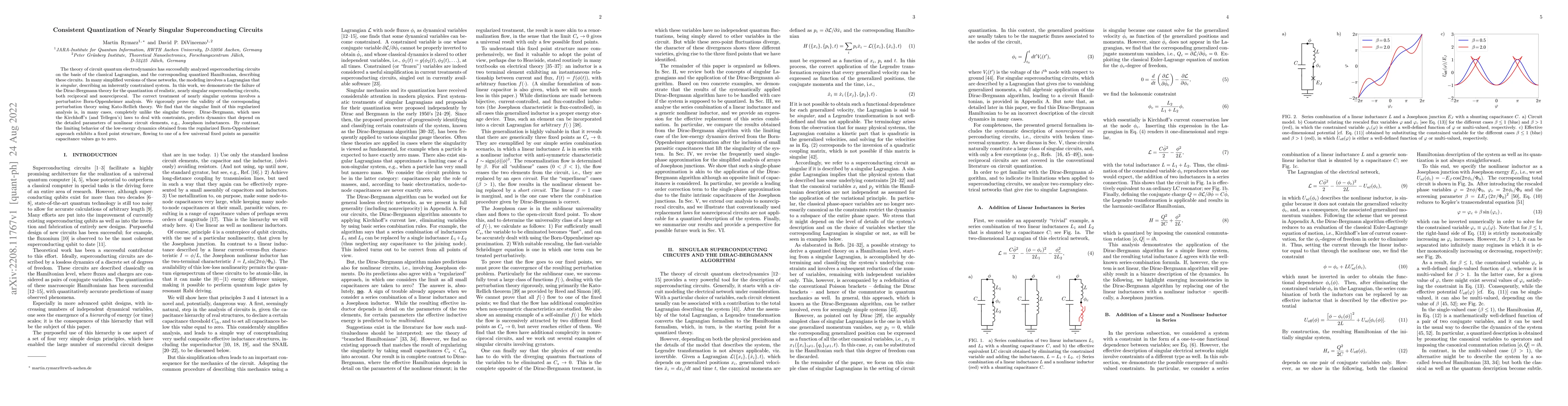 Thumbnail for Consistent Quantization of Nearly Singular Superconducting Circuits