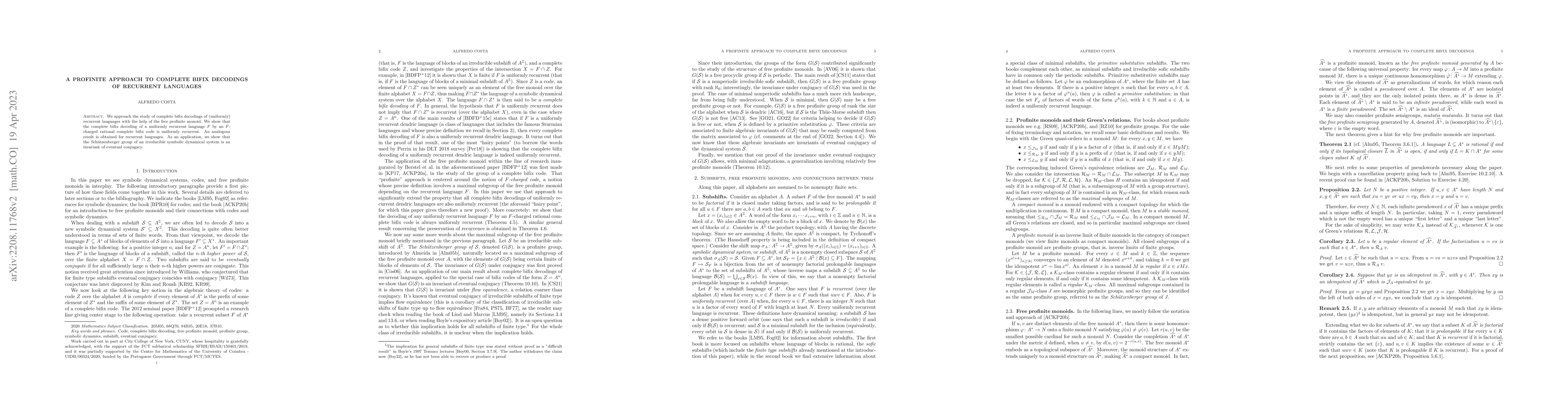 Thumbnail for A profinite approach to complete bifix decodings of recurrent languages