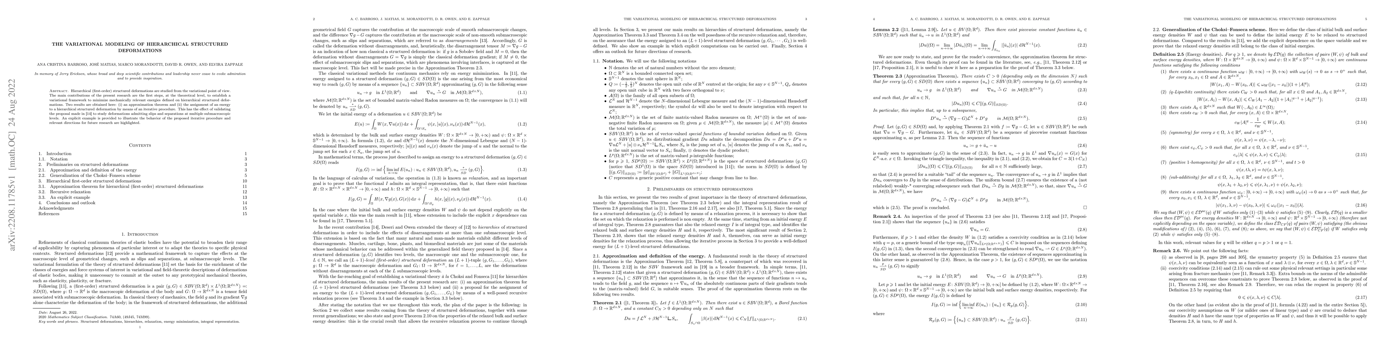 Thumbnail for The variational modeling of hierarchical structured deformations