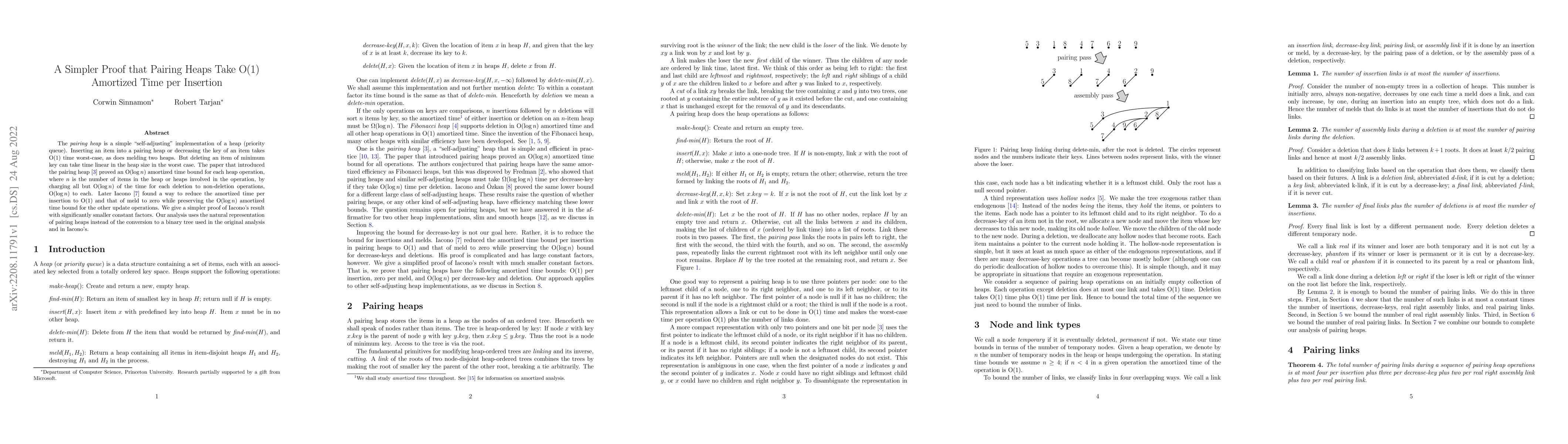 Thumbnail for A Simpler Proof that Pairing Heaps Take O(1) Amortized Time per
  Insertion
