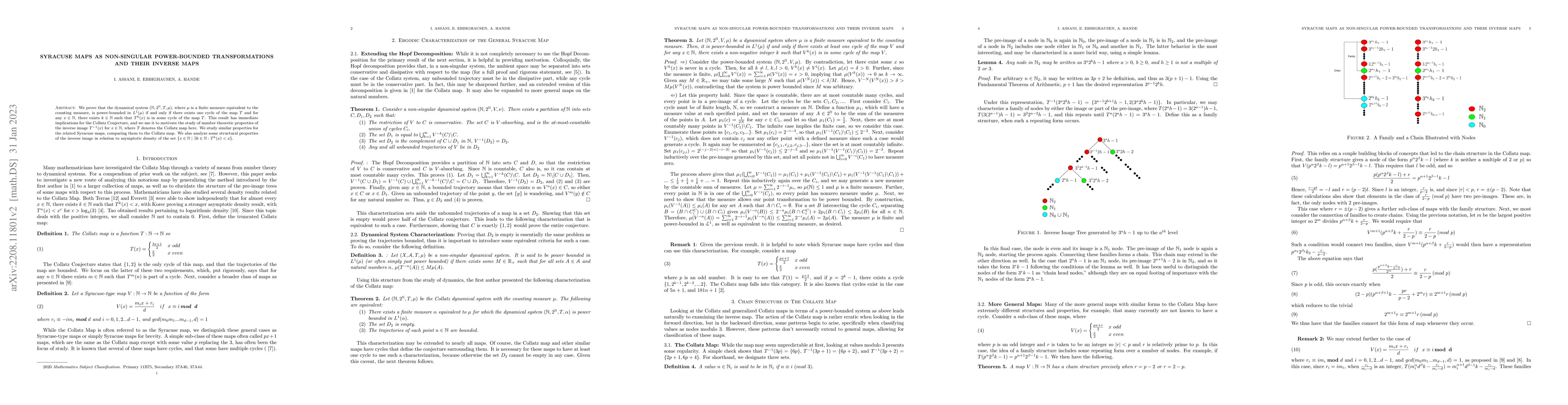 Thumbnail for Syracuse Maps as Non-singular Power-Bounded Transformations and Their
  Inverse Maps