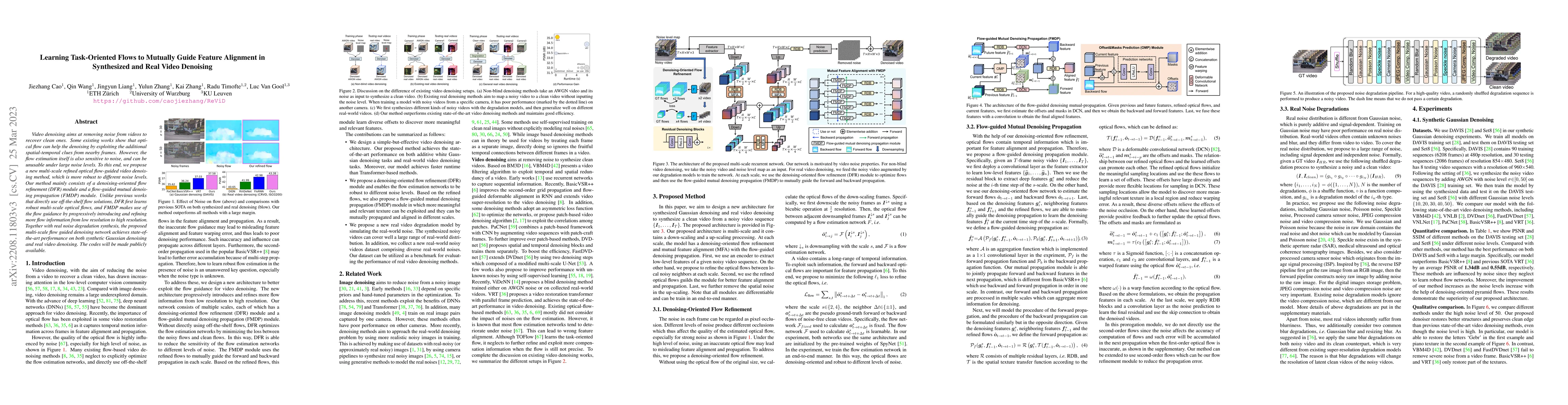 Thumbnail for Learning Task-Oriented Flows to Mutually Guide Feature Alignment in
  Synthesized and Real Video Denoising