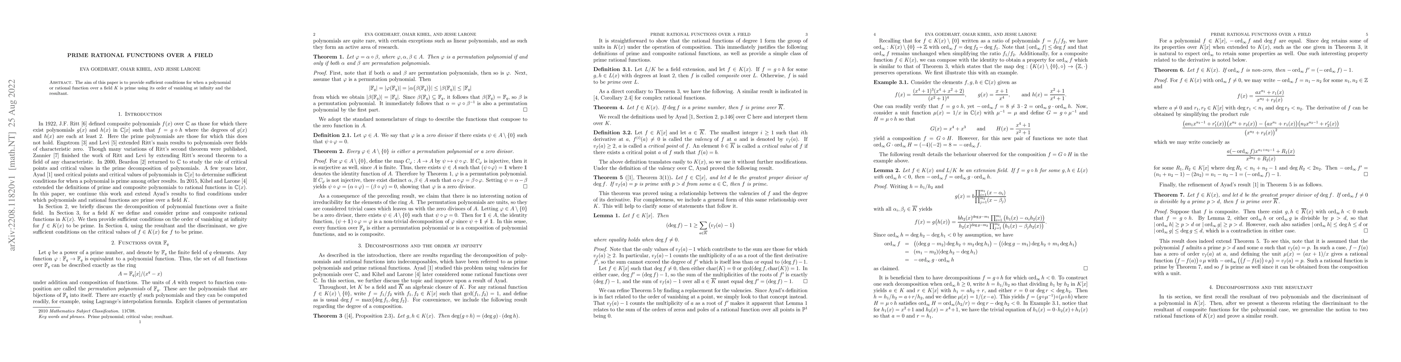 Thumbnail for Prime rational functions over a field